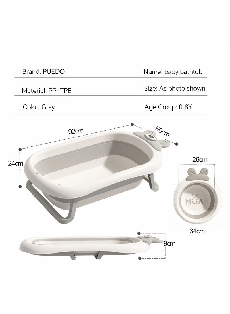 زيريفام حوض استحمام قابل للطي للأطفال الرضع مع مقياس حرارة، حوض استحمام قابل للطي للأطفال الرضع، مع 3 أحواض غسيل ووسادة عائمة ناعمة، أحواض استحمام محمولة للسفر للأطفال حديثي الولادة إلى الأطفال الصغار من عمر 0 ​​إلى 36 شهرًا - Image 3