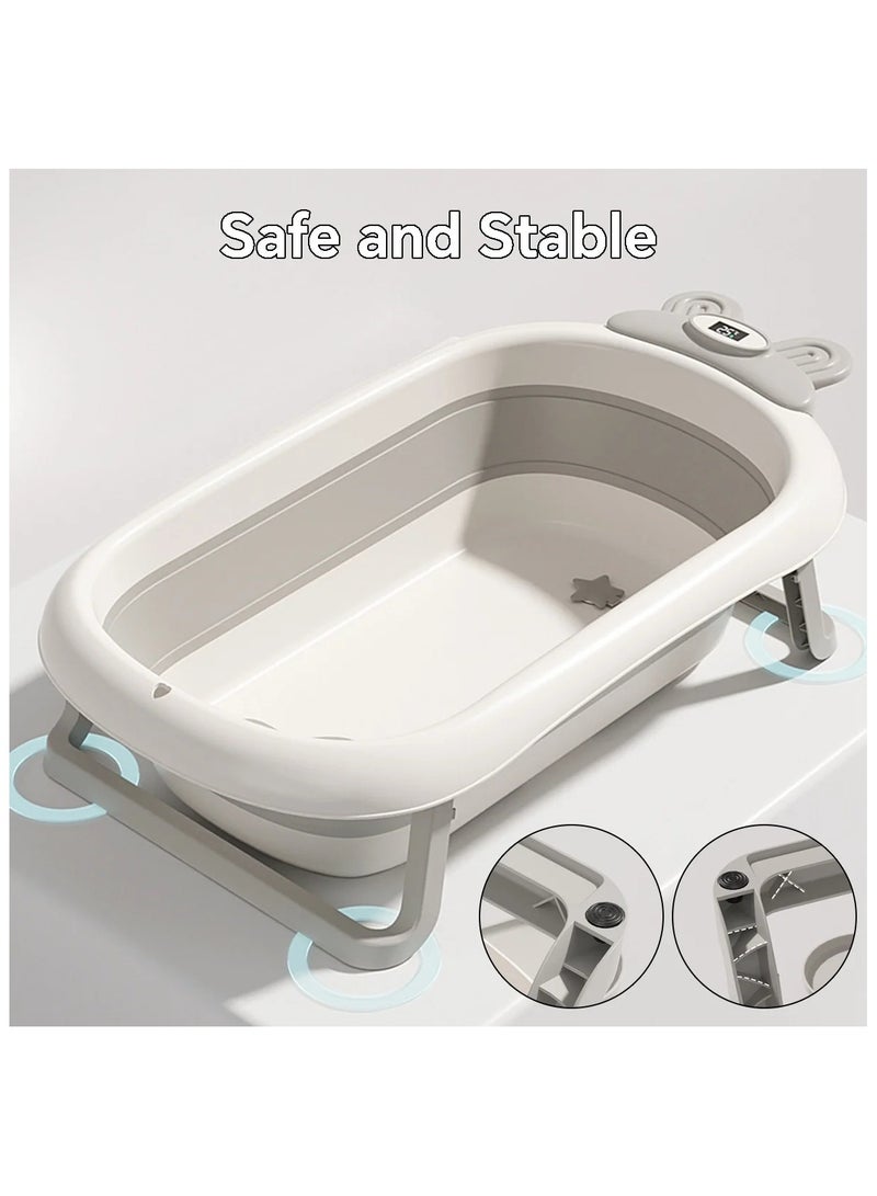 زيريفام حوض استحمام قابل للطي للأطفال الرضع مع مقياس حرارة، حوض استحمام قابل للطي للأطفال الرضع، مع 3 أحواض غسيل ووسادة عائمة ناعمة، أحواض استحمام محمولة للسفر للأطفال حديثي الولادة إلى الأطفال الصغار من عمر 0 ​​إلى 36 شهرًا - Image 5