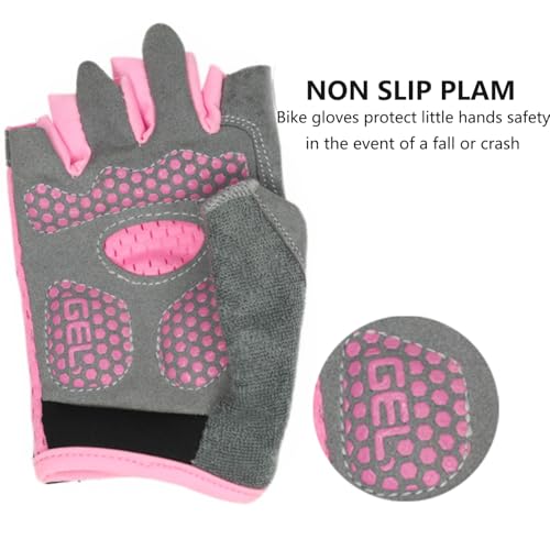 XuoAz Kids Fingerless Bike Gloves - Non Slip Boys-Girls Half Finger Gloves for Cycling Camping Bike Accessories - Image 4