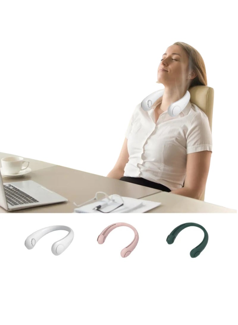 New Custom Design Vaneless Fan Outdoor Air Cooling Fan USB Rechargeable Electronic Portable Hanging Neck Fan - Image 4