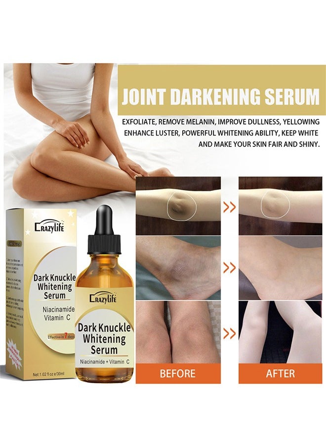 Crazylife Dark Knuckle Whitening Serum, Joint Darkening Serum, Lighten And Repair Melanin, Skin Care Removal Body Bleaching For Knuckle Elbows 30ml  - Image 3
