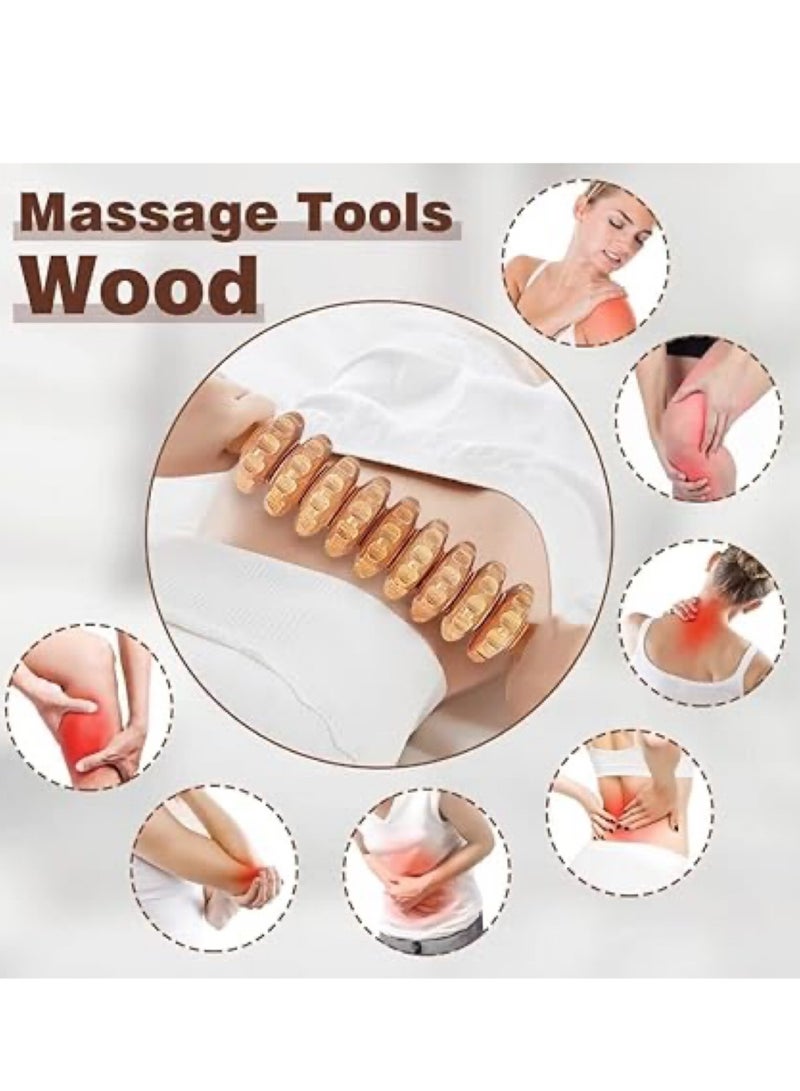 6 in 1 Wood Therapy Massage Tools Massager Wooden Massager for Body Shaping Massage Tool Set Wood Therapy Tools for Relieving Muscle Pain Body Sculpting Tools Gua Sha - Image 3