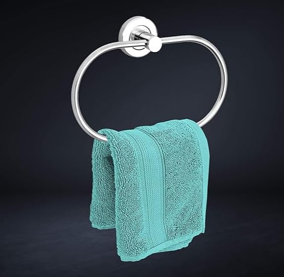 Stainless Steel Towel Ring for BathroomWash BasinNapkinTowel HangerBathroom Accessories ChromeOval  - Image 1