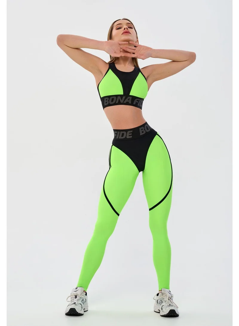Bona Fide Extra Acid Green Extra High Waist Running Leggings for Women for Women | Best Price UAE