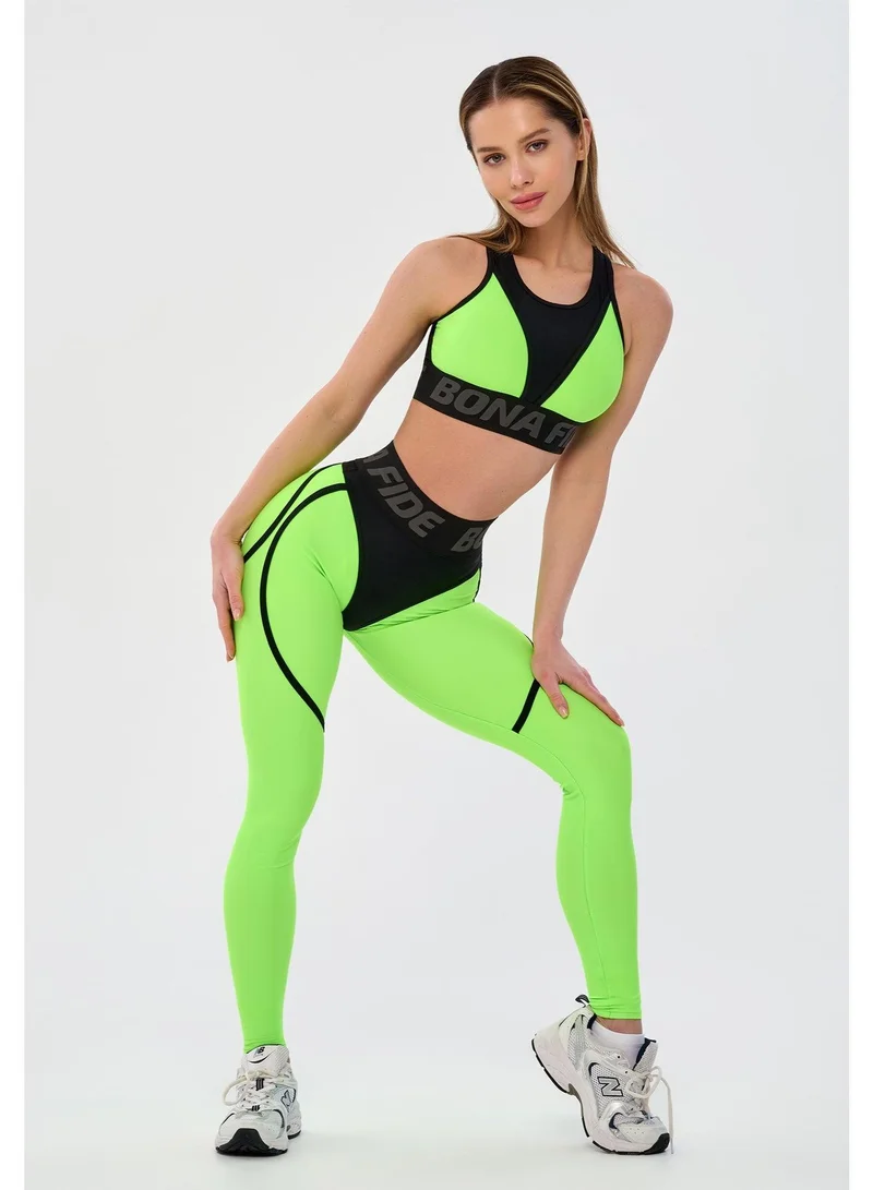 Bona Fide Extra Acid Green Extra High Waist Running Leggings for Women for Women | Best Price UAE