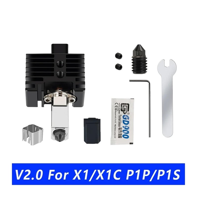 فوهة نهاية ساخنة خضراء ثنائية المعدن من الفولاد المقوى مع كتلة نحاسية مطلية بالنيكل لـ Bambu Lab X1C P1P - Image 5