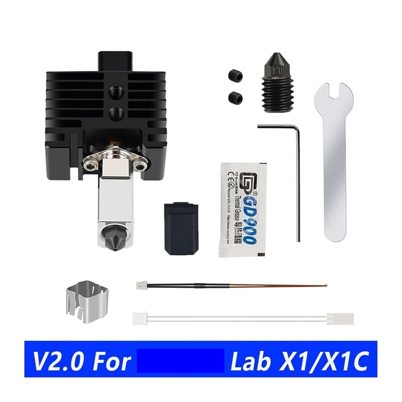 فوهة نهاية ساخنة خضراء ثنائية المعدن من الفولاد المقوى مع كتلة نحاسية مطلية بالنيكل لـ Bambu Lab X1C P1P - Image 4