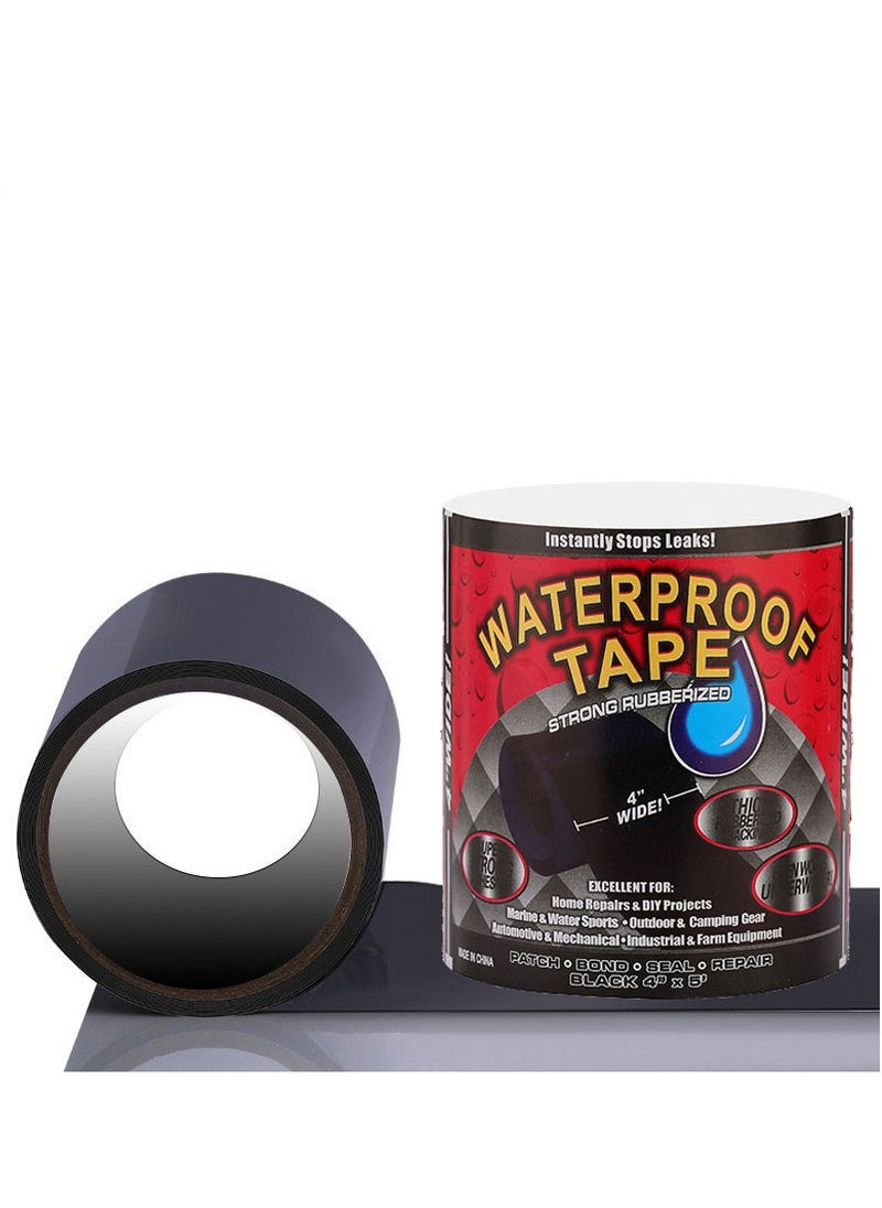 RATSAW Extremely Strong Waterproof Adhesive Tape, Outdoor and Indoor  Roof Repair Tape 10 cm  1.5 m UV  Duct Tape Self Welding Tape Black  - Image 1