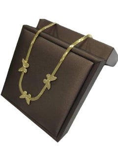 Gold Metal Necklace Light Gold Chain Butterfly Shape Accessory