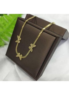 Generic Gold Metal Necklace Light Gold Chain Butterfly Shape Accessory  - Image 2
