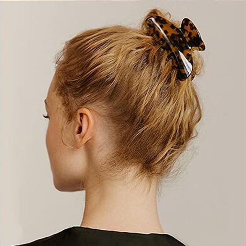 Fsmiling Big Claw Hair Clips for Women Girls Tortoise Hair Jaw Clips Large Hair Claw Clamps Celluloid Hair Clasp 2 Pack - Image 4