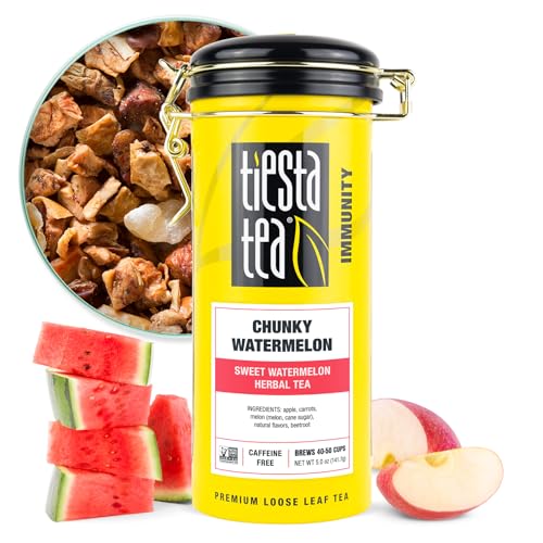 Tiesta Tea  Chunky Watermelon Loose Leaf Sweet Watermelon Herbal Tea Premium NonCaffeinated Fruit Blend Makes Hot or Iced  Brews Up to 50 Cups 5oz Refillable Tin - Image 1