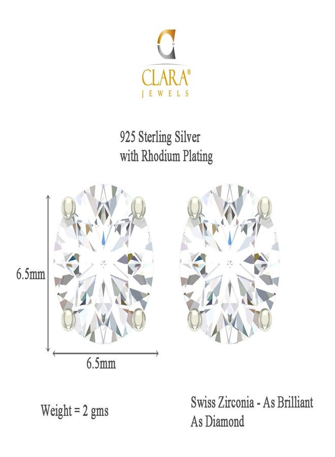 CLARA 925 Sterling Silver Rhodium Plated 5 Stone Pendant Earring Necklace Set With Chain Gift for Women and Girls - Image 5