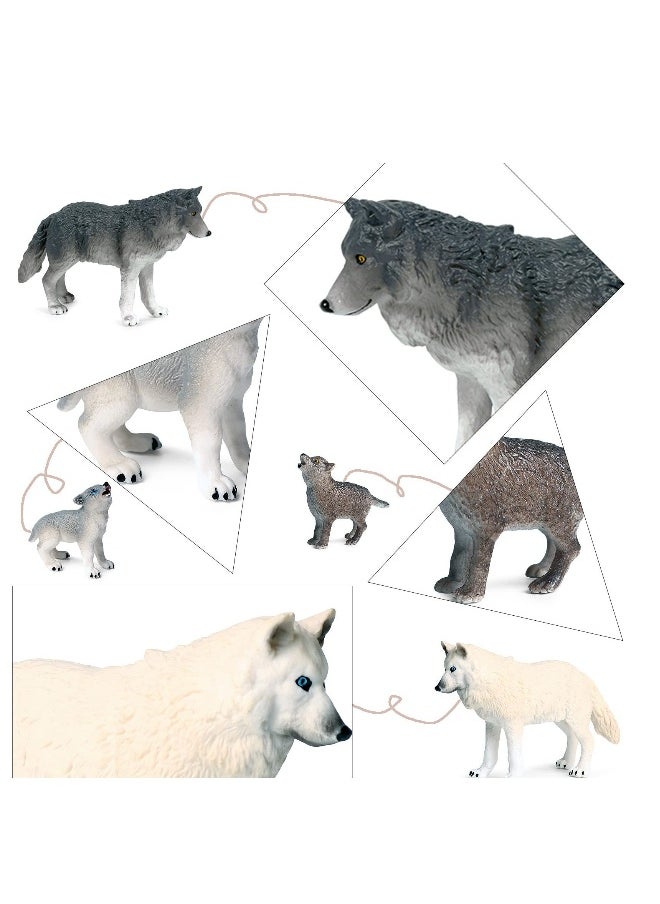 Generic - 8PCS Realistic Wolf Toy Figures Set - Plastic Jungle Forest Wild Animal Figurines for Kids, Boys & Girls - Image 1