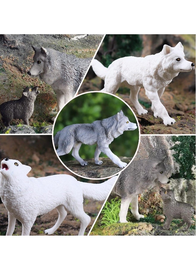 Generic - 8PCS Realistic Wolf Toy Figures Set - Plastic Jungle Forest Wild Animal Figurines for Kids, Boys & Girls - Image 1