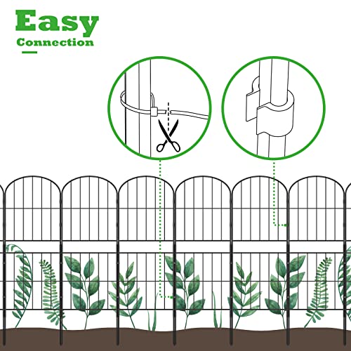 OUSHENG Decorative Garden Fence Fencing 10 Pack, 36in (H) x 10.8ft (L) Rustproof Metal Wire Panel Border Animal Barrier for Dog, Flower Edging for Yard Landscape Patio Outdoor Decor, Arched - Image 3