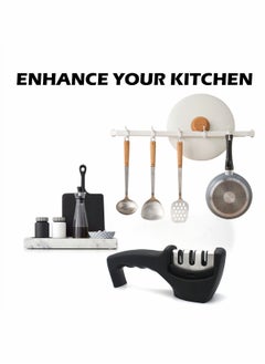 Excefore Knife Sharpener, 3 Stage Kitchen Knife Scissor Sharpener, 3-in-1 Manual Chef Steel Knife Scissor Sharpening Tool  - Image 5