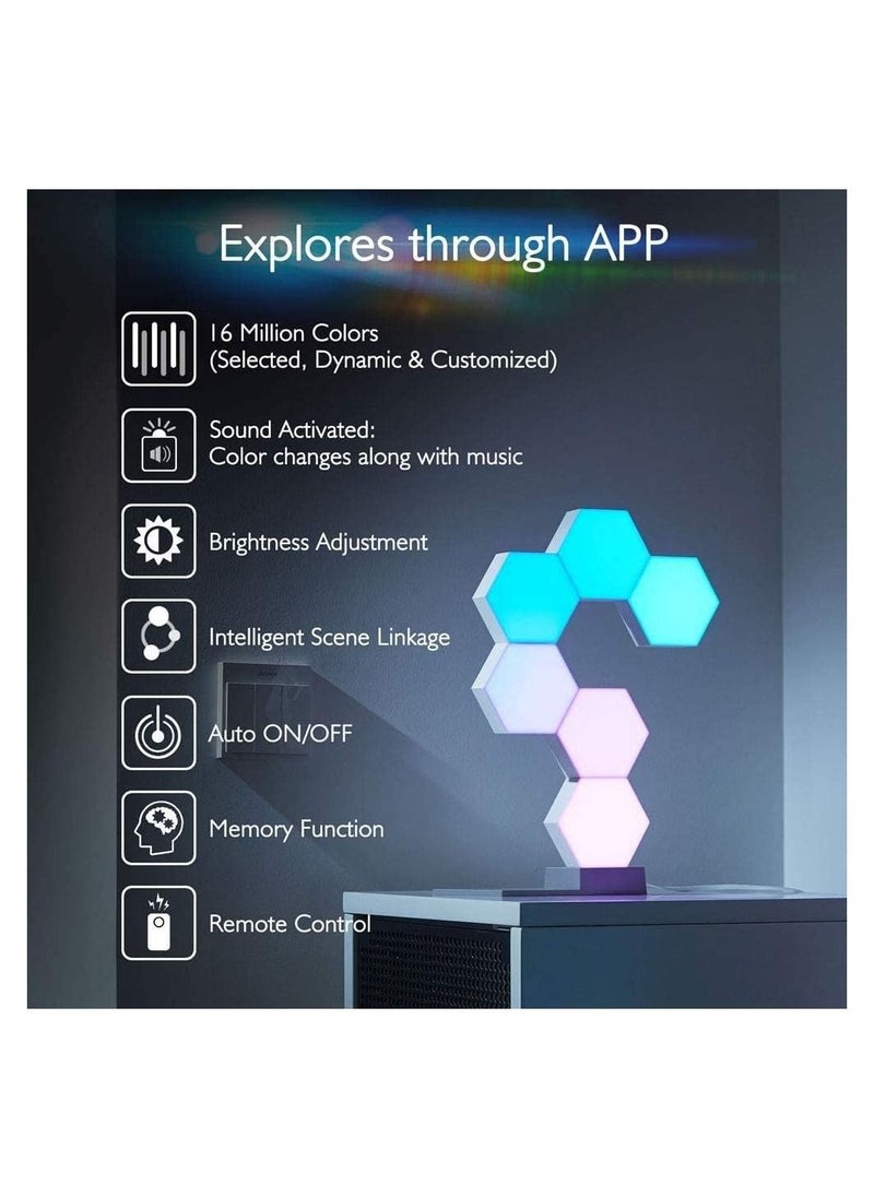 LifeSmart - ColoLight PLUS Kit - WiFi Color Changing LED Lights, 7 Panels + Base, Apple/Siri/Alexa/Google Assistant, HomeKit Compatible, Home/Office Instant Light Décor w/ Music Sync - Image 1