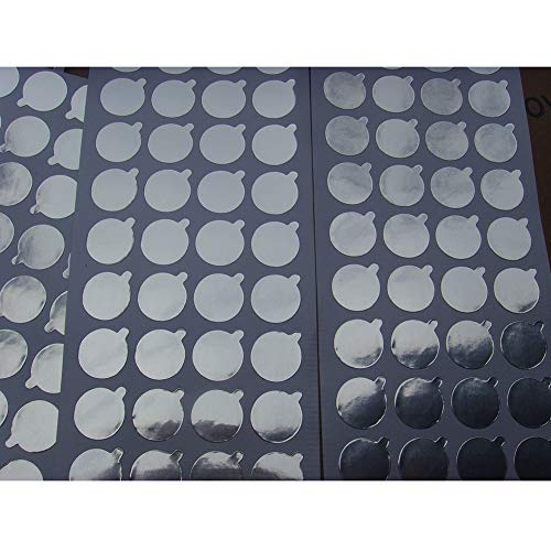 lasenersm 6 Sheets (360Pcs) 15mm Diameter Aluminum Foil Film Sticker Seal Pure Aluminium Foil Film Sealing Sticker Bottles Stopper Sealing Sticker for Toothpaste Cosmetic Soft Tube - Image 4