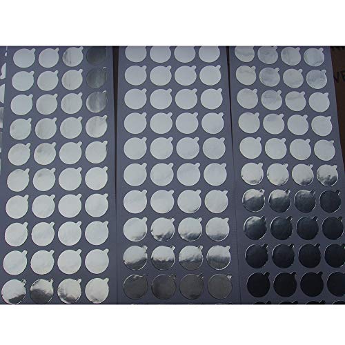 lasenersm 6 Sheets (360Pcs) 15mm Diameter Aluminum Foil Film Sticker Seal Pure Aluminium Foil Film Sealing Sticker Bottles Stopper Sealing Sticker for Toothpaste Cosmetic Soft Tube - Image 2