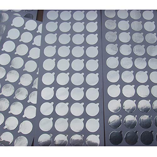 lasenersm 6 Sheets (360Pcs) 15mm Diameter Aluminum Foil Film Sticker Seal Pure Aluminium Foil Film Sealing Sticker Bottles Stopper Sealing Sticker for Toothpaste Cosmetic Soft Tube - Image 1