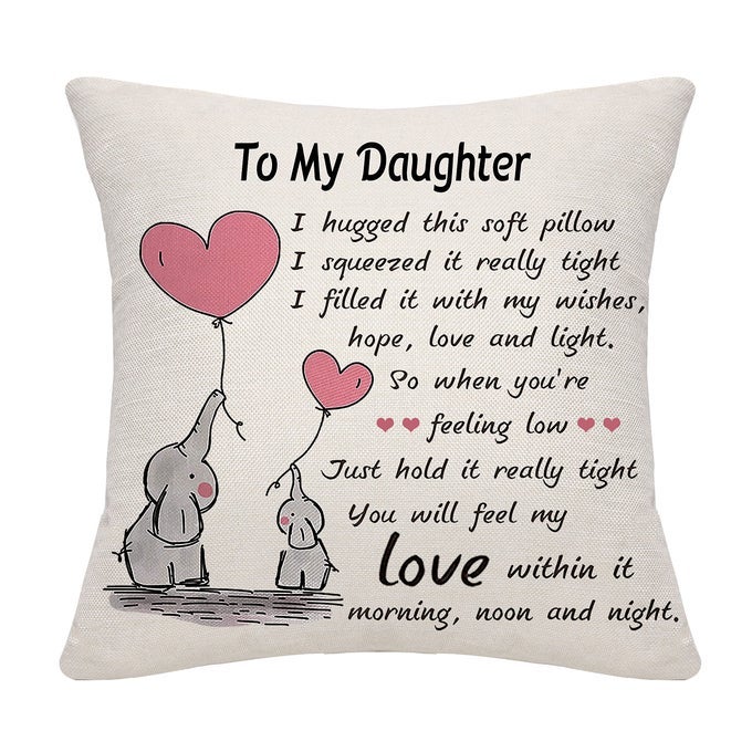 DAUGHTER CUSHION COVER THROW PILLOW COVER CUSHION CASE DAUGHTER GIFTS FROM MUM DAD BIRTHDAY GIFTS THANKSGIVING DAUGHTER1