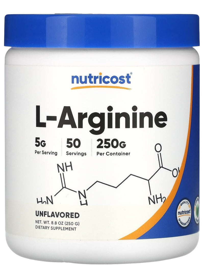 Nutricost إل-أرجينين، بدون نكهة، 8.8 أونصة (250 جم)
