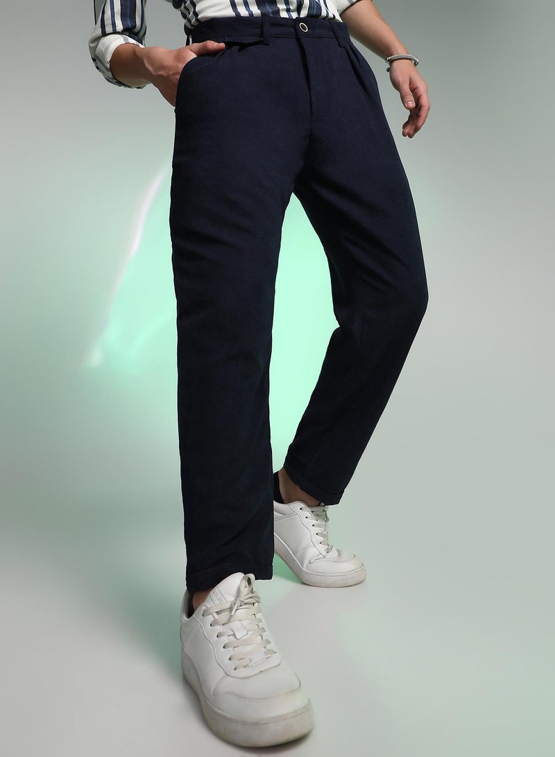 كامبوس سوترا Men's Prussian Blue Velvique Tailored Trousers - Image 1