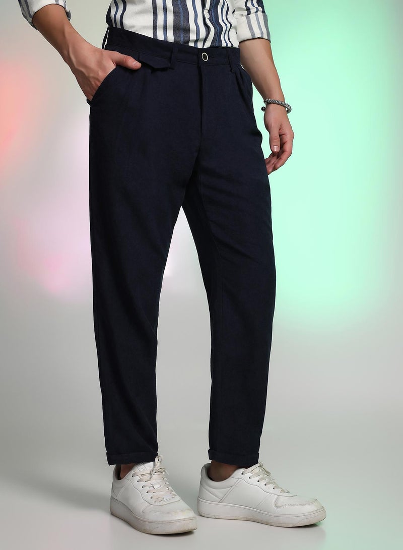 كامبوس سوترا Men's Prussian Blue Velvique Tailored Trousers - Image 3