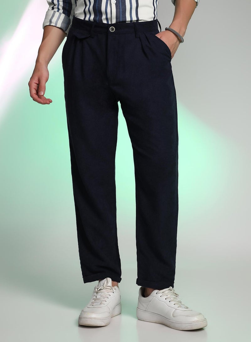 كامبوس سوترا Men's Prussian Blue Velvique Tailored Trousers - Image 2
