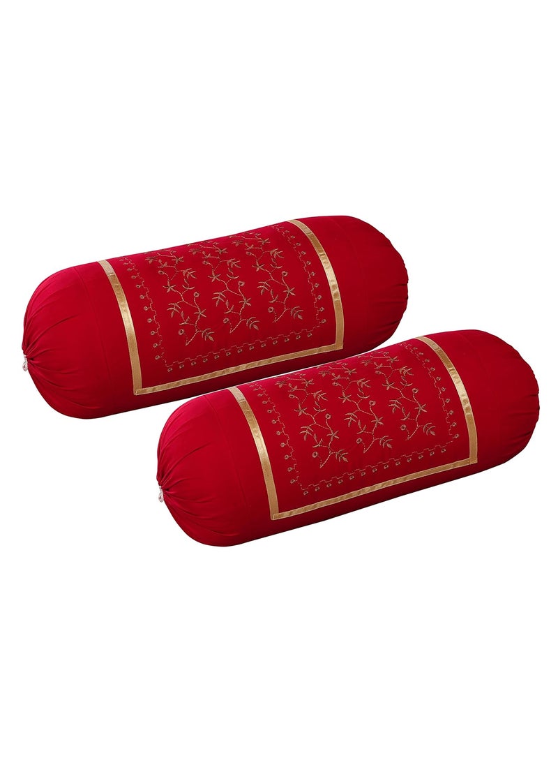 Rj Products Rj Products Luxury Bolsters Cover 16 X 32 Pack of 2 Maroon 