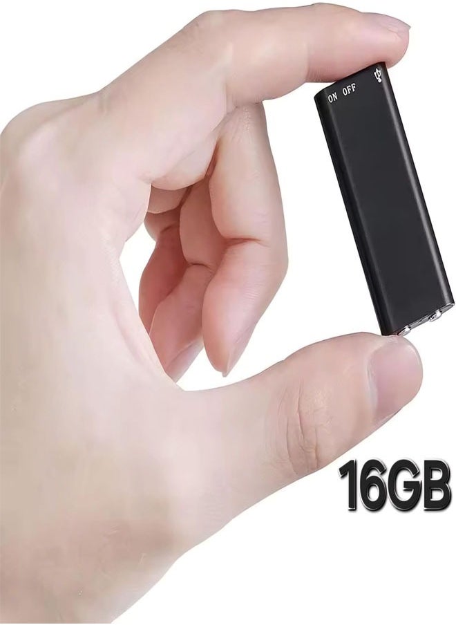 Generic - 16GB Mini Voice Activated Recorder,Digital Audio Recorder,Small Listening Device,Only 0.3 inches thick,for Lectures Meetings, Noise Reduction Rechargeable. - Image 1