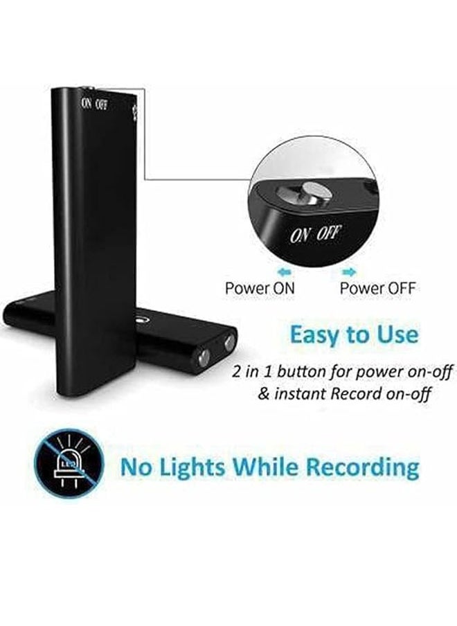 Generic - 16GB Mini Voice Activated Recorder,Digital Audio Recorder,Small Listening Device,Only 0.3 inches thick,for Lectures Meetings, Noise Reduction Rechargeable. - Image 1