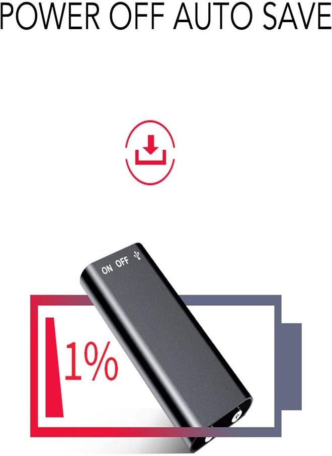 Generic - 16GB Mini Voice Activated Recorder,Digital Audio Recorder,Small Listening Device,Only 0.3 inches thick,for Lectures Meetings, Noise Reduction Rechargeable. - Image 1
