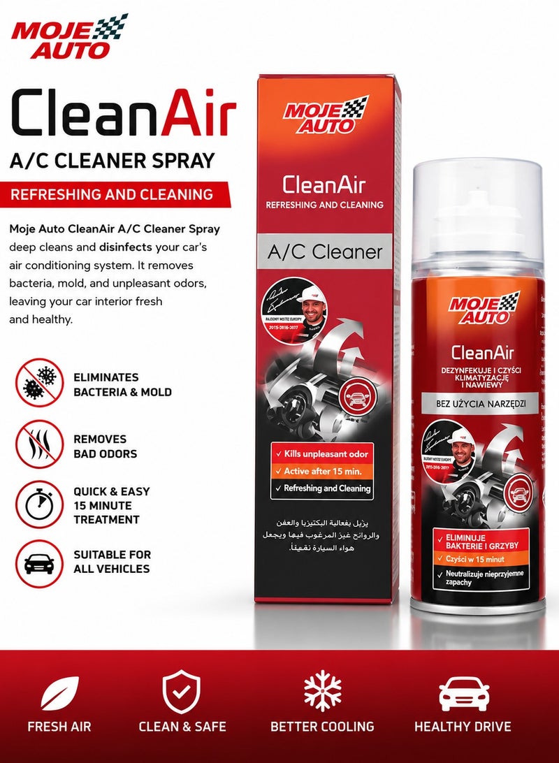 Moje Auto Clean Air AC Cleaner New Car Flavour Refresher For Automotive, Refreshing & Cleaning Car AC 150ml  MOJE AUTO - Image 5