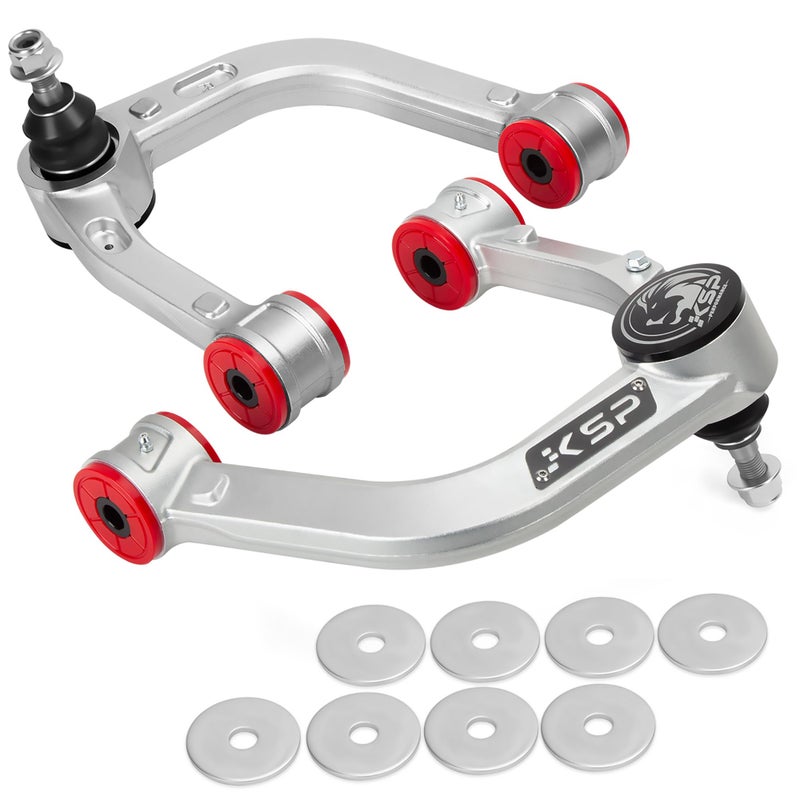 ذراع التحكم العلوي الأمامي KSP لسيارة تويوتا تاكوما 2004-2023 24 قابل للتعديل من الألمنيوم الأمامي لسيارة تويوتا هيلوكس فورتشنر قطعة واحدة بعد البيع مطروقة UCA مع وصلة كروية قابلة للتشحيم