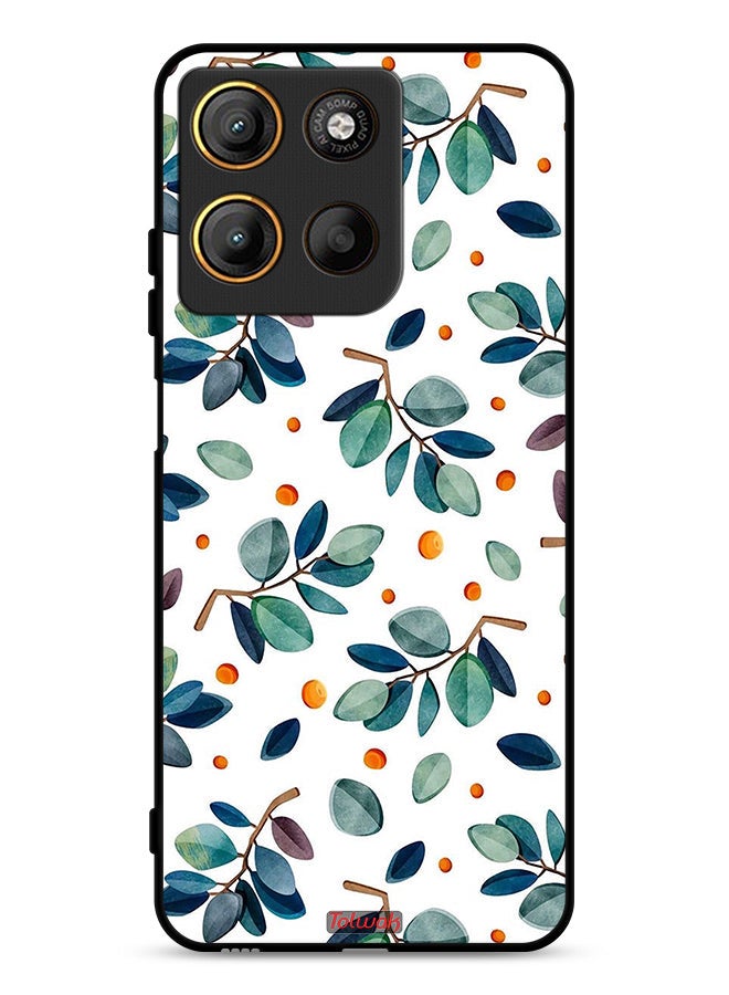 Tolwak Motorola Moto G15 Protective Case Cover Leaves