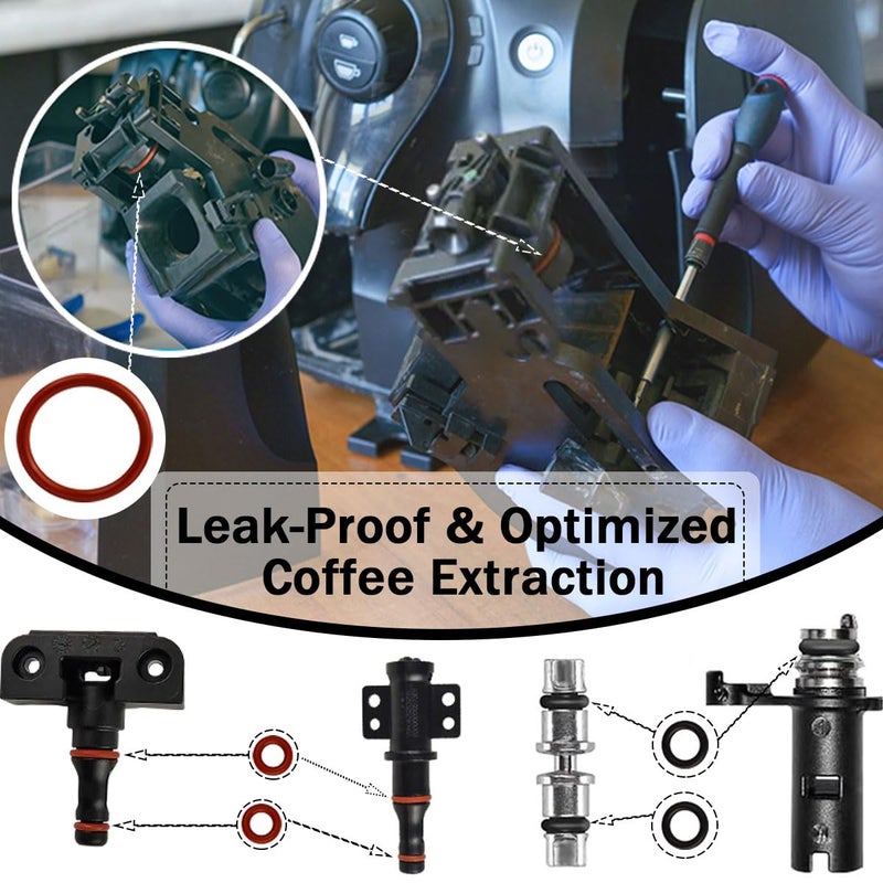 Eyech 15 قطعة مجموعة ختم حلقة O لآلة القهوة من السيليكون قطع غيار استبدال ختم حلقة O مانعة للتسرب لأجزاء آلة الإسبريسو بأحجام مختلفة - Image 5