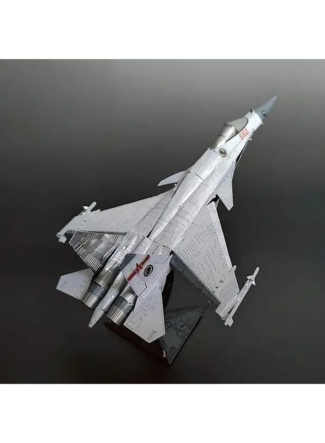 15 Silvery Fighter Airplane 3D Puzzle DIY Assembly Model Creative Toy Gift - Image 2