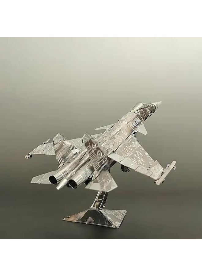 15 Silvery Fighter Airplane 3D Puzzle DIY Assembly Model Creative Toy Gift - Image 1