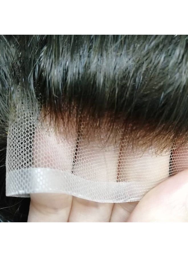 YANAHAIR - Toupee for Men men hair pieces Mens Toupee Human Hair Replacement System mens lace hairpiece 100% European Real Human Hair Men Breathable Fine French Lace Hair System (#1B Off Black, 8x10) - Image 1