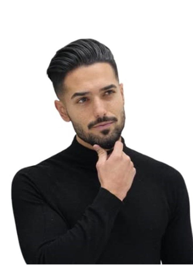 YANAHAIR - Toupee for Men men hair pieces Mens Toupee Human Hair Replacement System mens lace hairpiece 100% European Real Human Hair Men Breathable Fine French Lace Hair System (#1B Off Black, 8x10) - Image 1