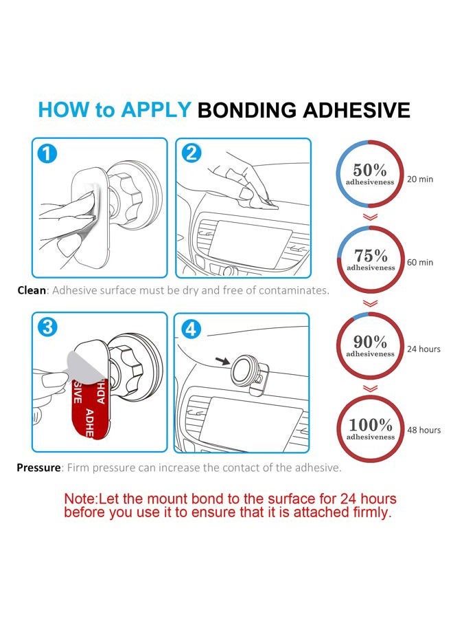 AZXYI Very High Bond Car Adhesive, 9 PCS Dashboard Sticky Adhesive Replacement, Double Sided Sticky Pads Sticker Tapes for Mounting Windshield Dashboard Magnetic Phone Car Mount and Dash Cam - Image 5