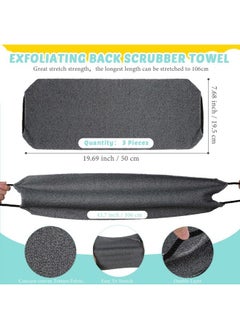 Breling 4 Pack Exfoliating Washcloth Back Scrubber Set, 2 Exfoliating Body Scrubber Nylon Back Body Scrub Towel, 2 Pairs Shower Gloves for Women Men Bath Shower Exfoliation(Gray, Beige, White)  - Image 2