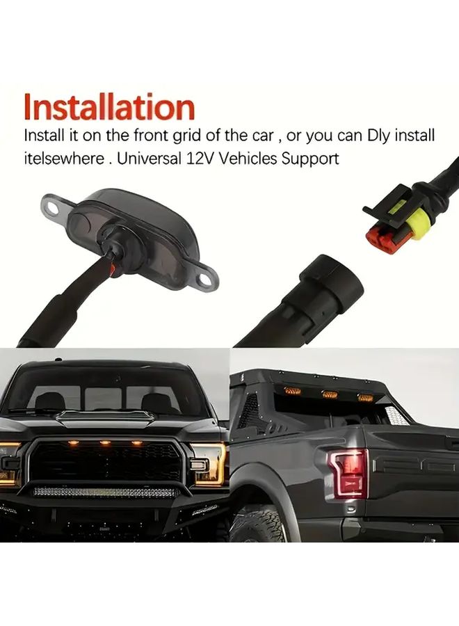 4 in 1 Amber LED Grille Light Black Housing Easy Install For Off Road Truck - Image 3