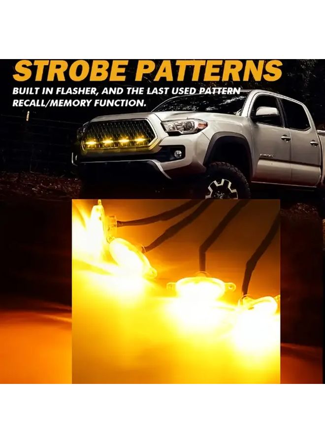 4 in 1 Amber LED Grille Light Black Housing Easy Install For Off Road Truck - Image 4
