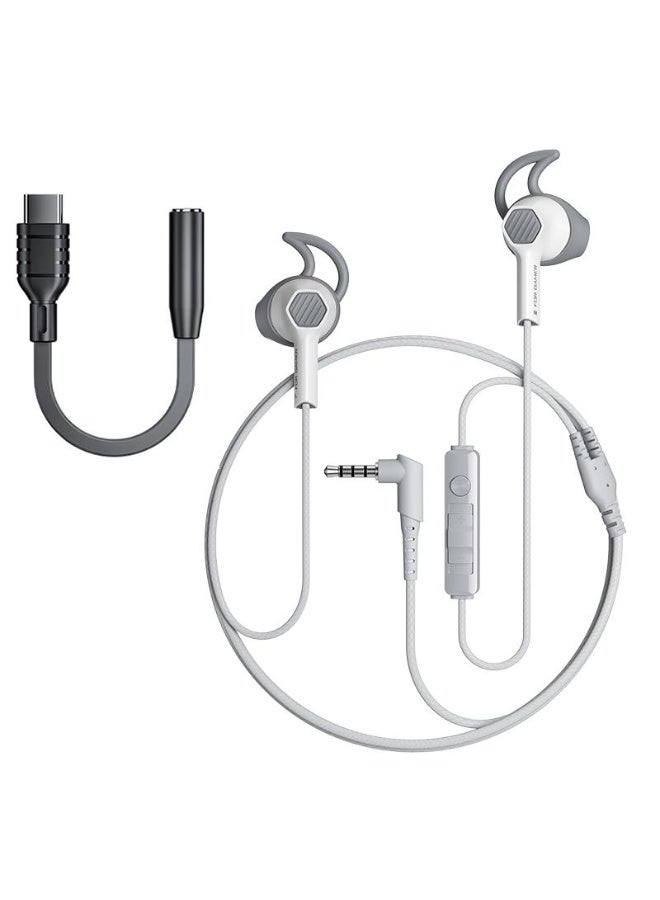 Plextone G27 Wired Gaming Headset 3.5mm Elbow for Easy Use with Type-C Connector Semi-In-Ear with Microphone Cyberpunk Design and Precise Sound Tangle-Free Kevlar Wire Ultra Durable Grey - Image 1