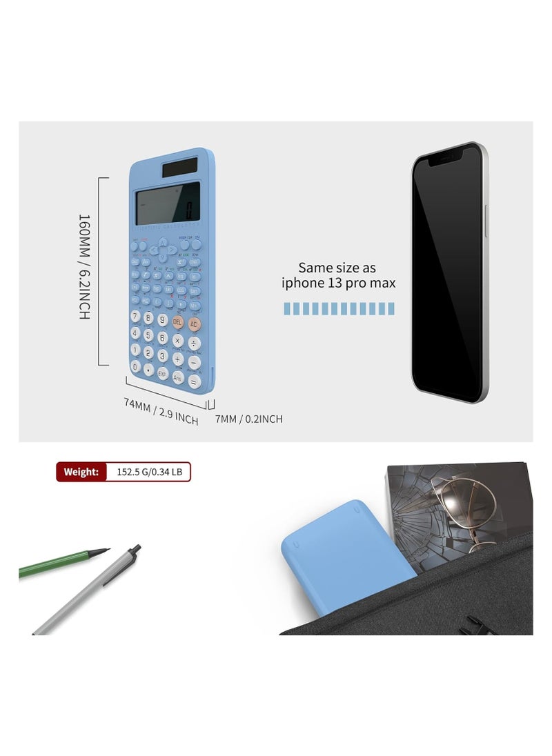 SYOSI Scientific Calculator for Students, Standard Scientific Calculator, 2-Line Math Calculator with Dust Cover, Middle and High School Supplies for Sudents, Portable and Cute School Office Supplies  - Image 2