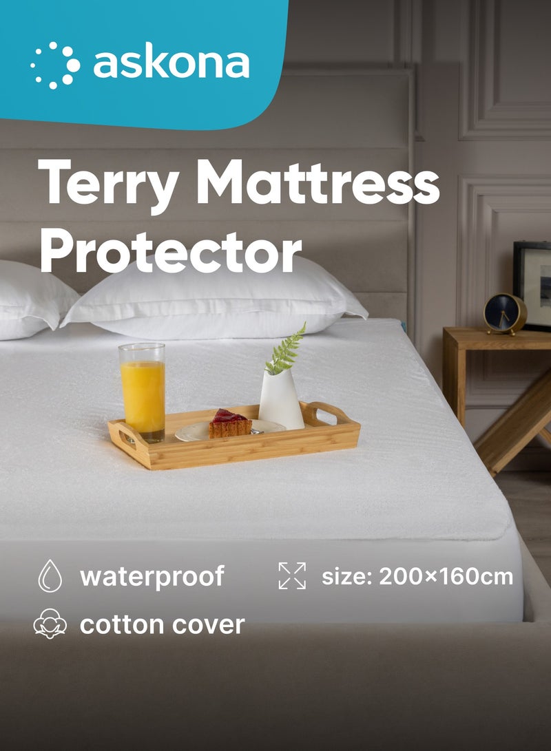 Askona Askona Mattress Protector 200*160*35.6Waterproof Cotton Terry - Image 1