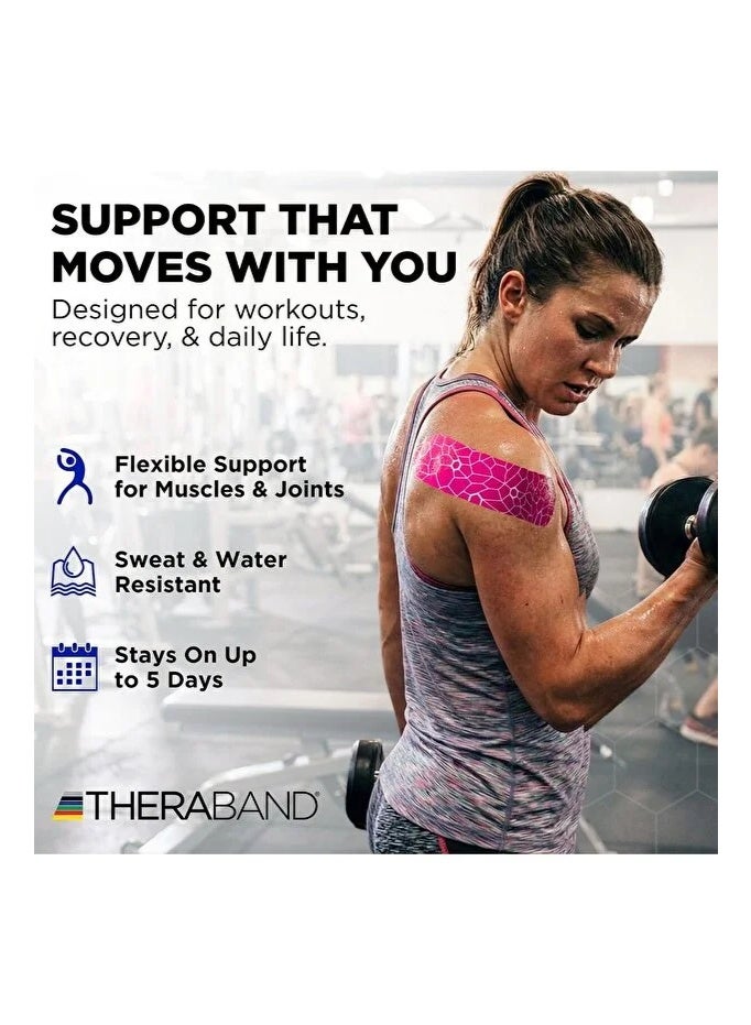 ثيرا باند لاصق "ثيراباند كينيسيولوجي" (Theraband Kinesiology Tape)، وهو شريط طبي رياضي يستخدم لدعم العضلات والمفاصل وتخفيف الألم وعلاج الإصابات الرياضية - Image 3